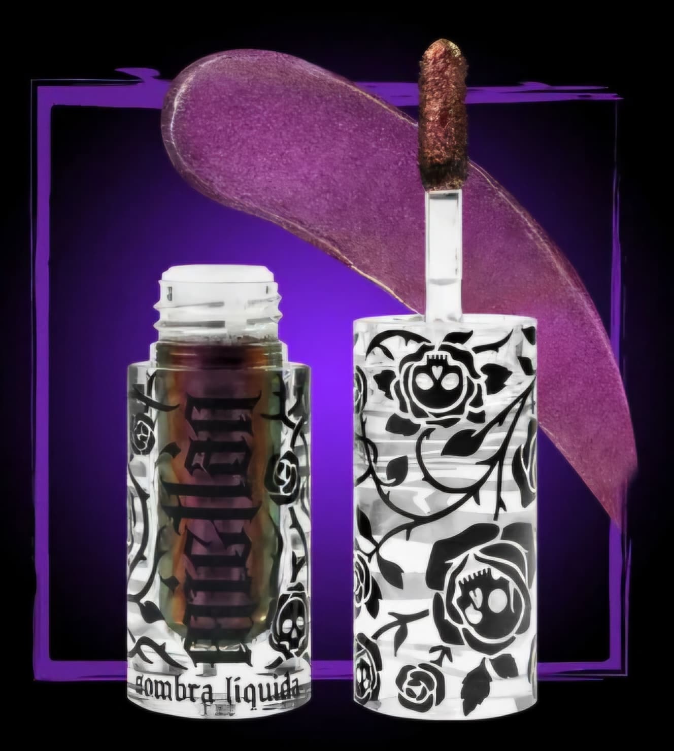 Sombra líquida con glitter rosa y morado ESPECTRO
